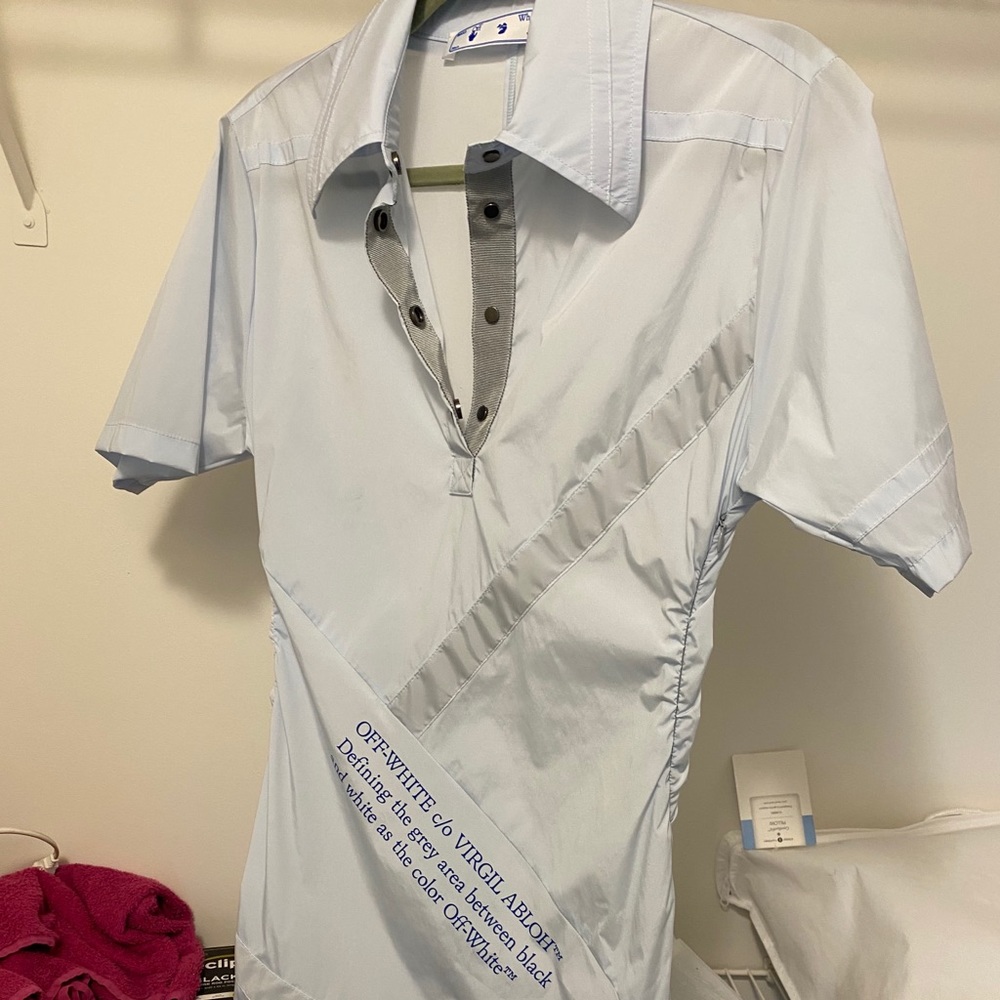 Off-White Virgil Abloh Grey/Blue Parachute Dress